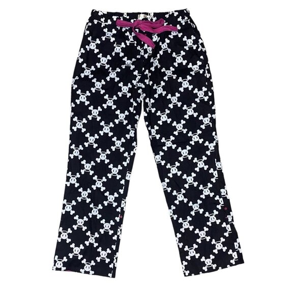 Y2K Paul Frank Pajama Pants - Skurvy Skull & Crossbones Monkey - Women's L - NWO - Picture 1 of 6
